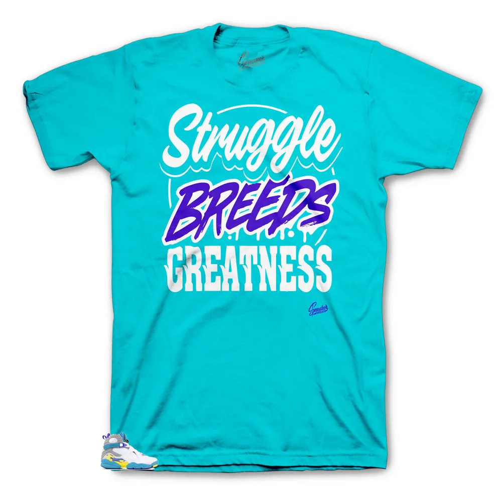 Retro 8 White Aqua Shirt - Struggle Breeds - Teal