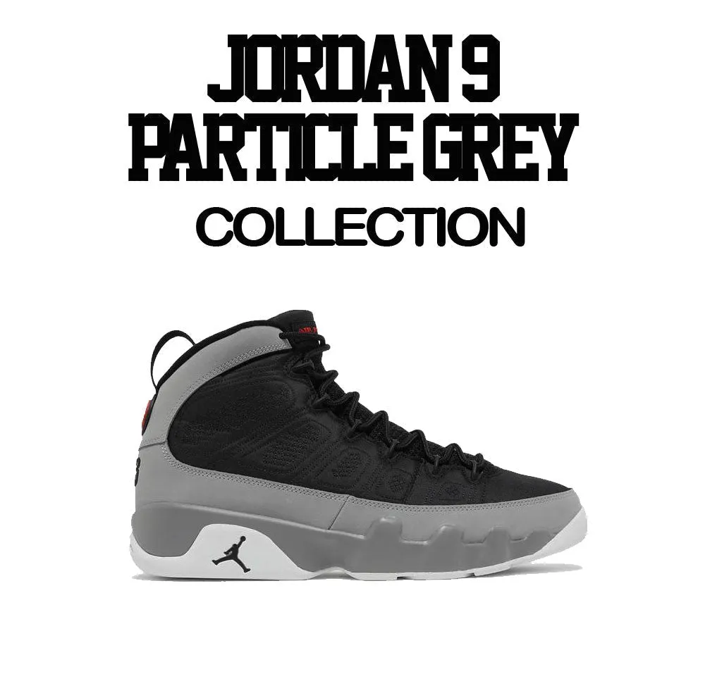 Retro 9 Particle Grey Shirt - Clean Pair - Black