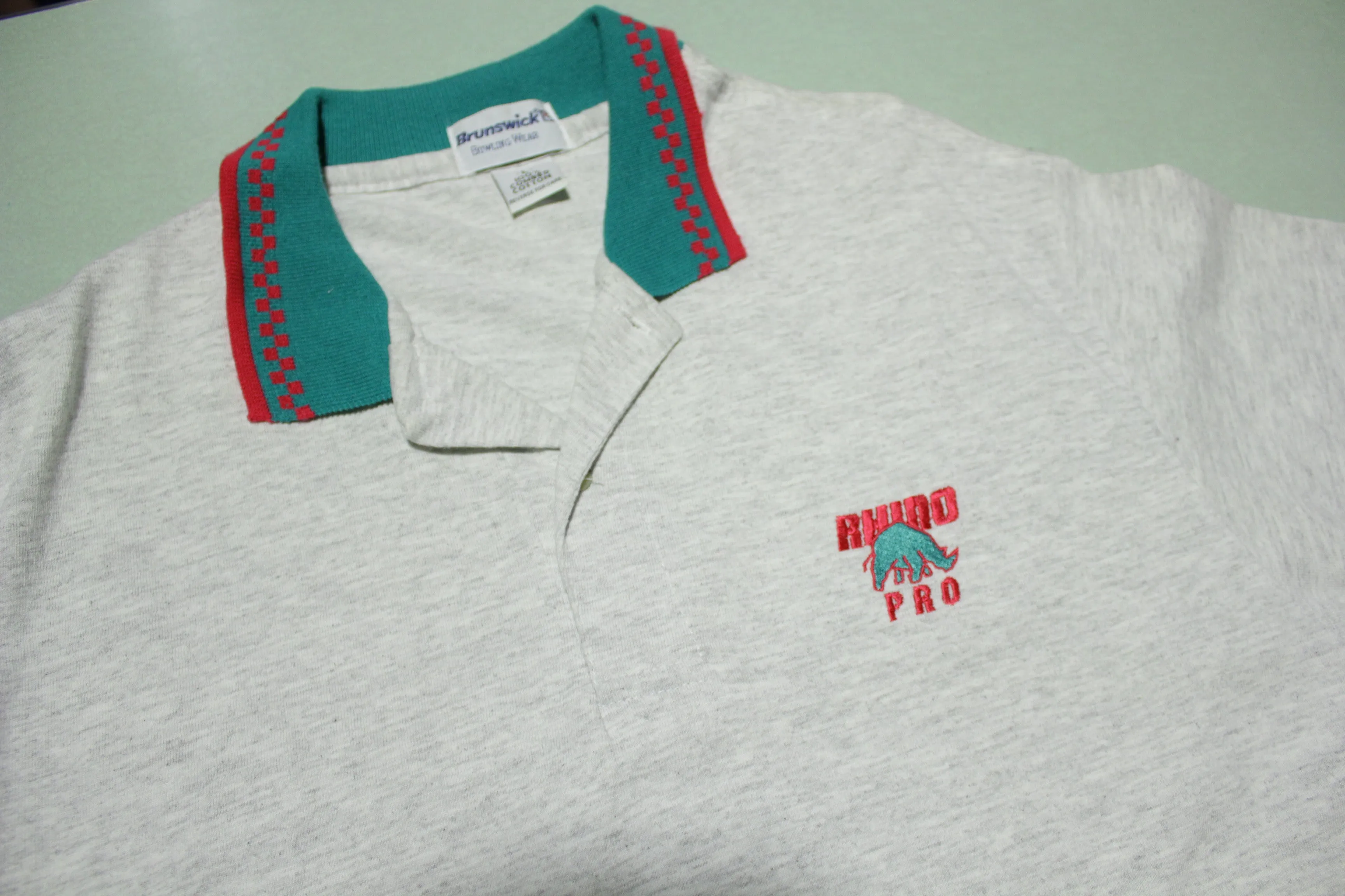 Rhino Pro Vintage 90's Bowling Balls Polo Tournament Shirt