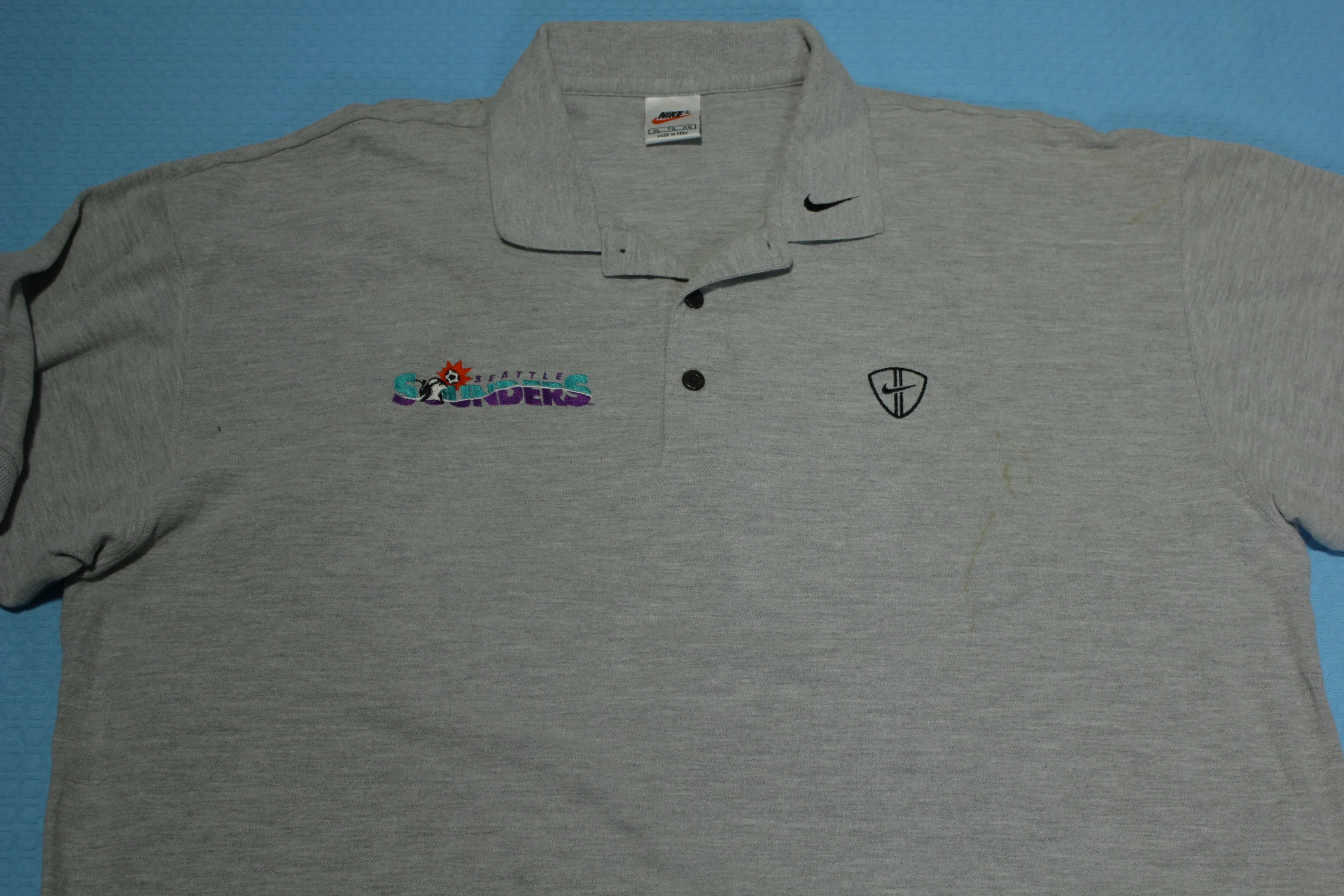 Seattle Sounders Vintage 90's Nike White Tag Polo Soccer Shirt