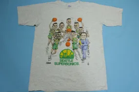 Seattle SuperSonics Caricature Vintage 90's Salem Sportswear Double Dribble T-Shirt