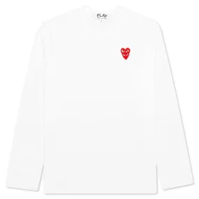 Stacked Heart L/S T-Shirt - White