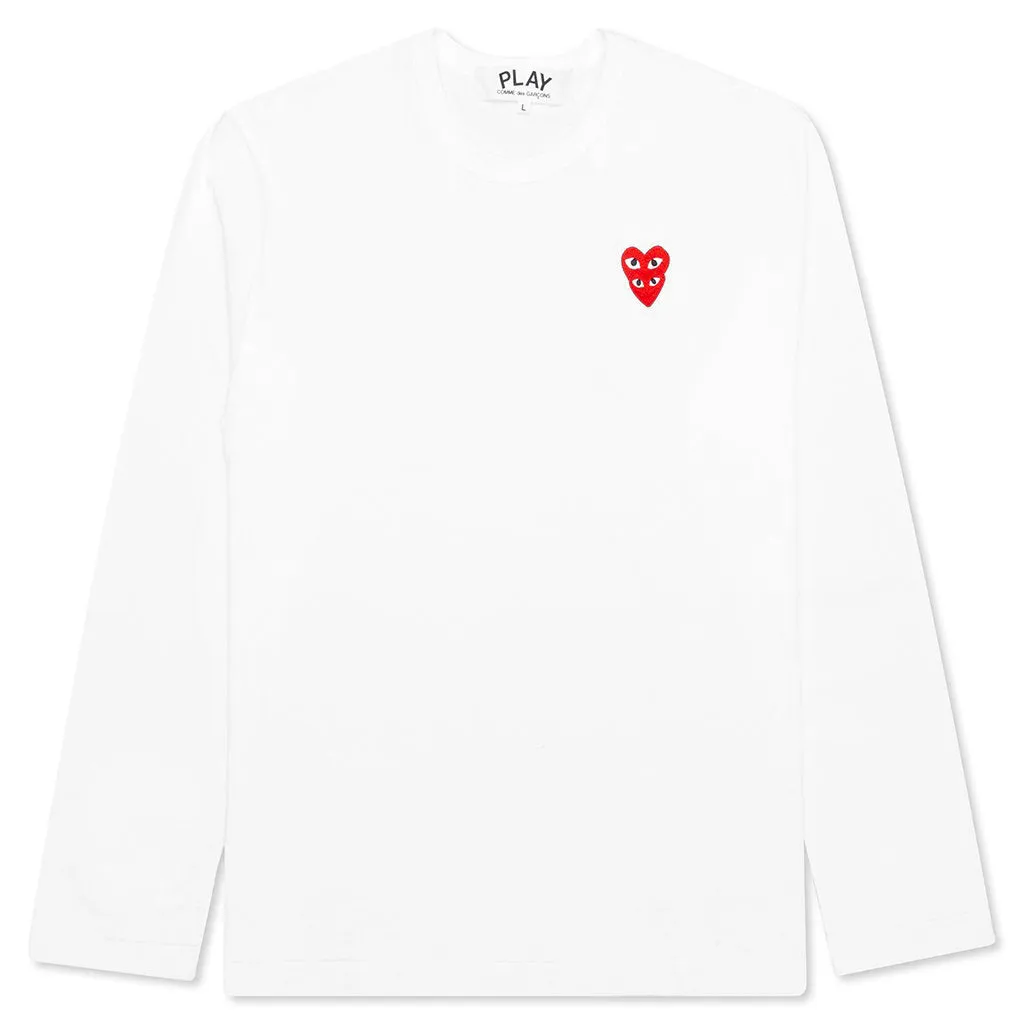 Stacked Heart L/S T-Shirt - White