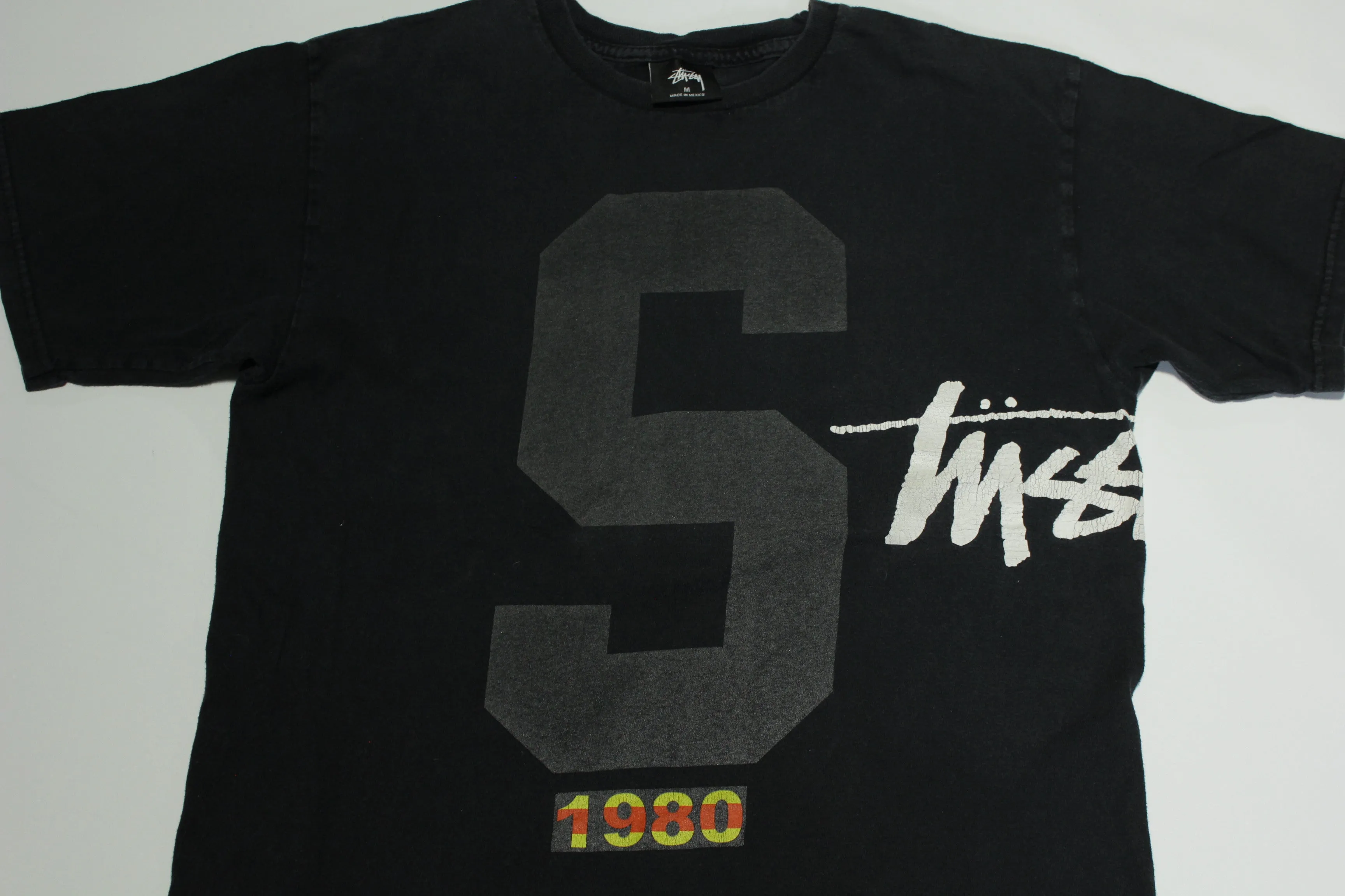 Stussy 2010 1980 Big S Script Wrap Around Streetwear T-Shirt