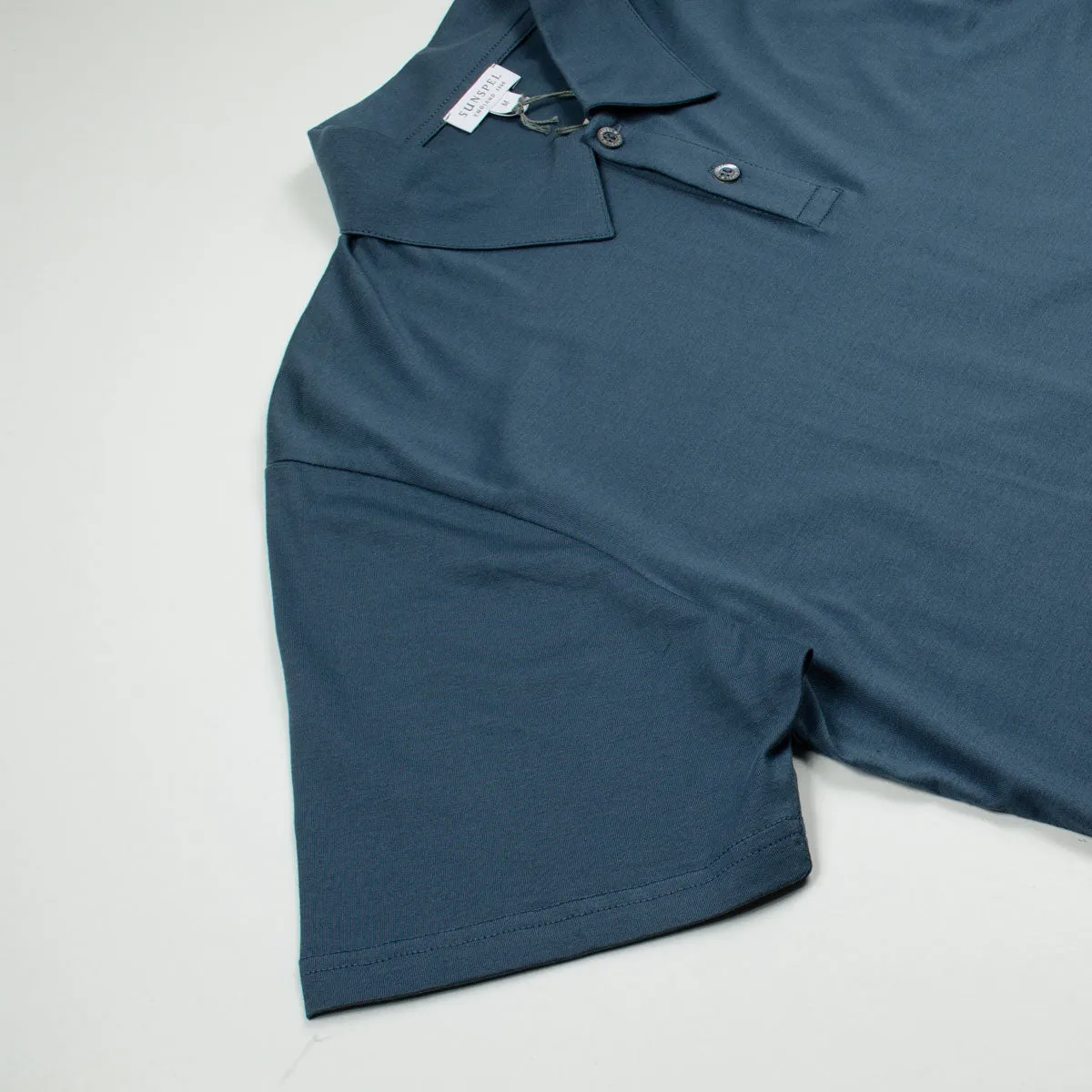 Sunspel - Short Sleeve Polo Shirt - Dark Petrol