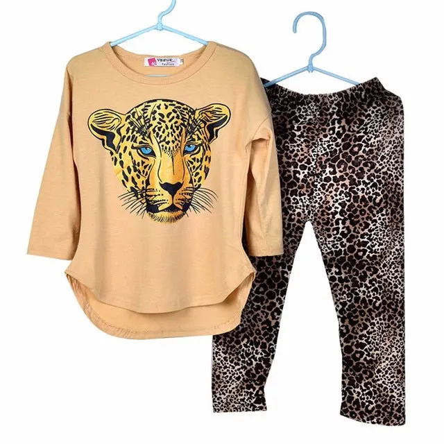 T-Shirt Leopard Legging Set