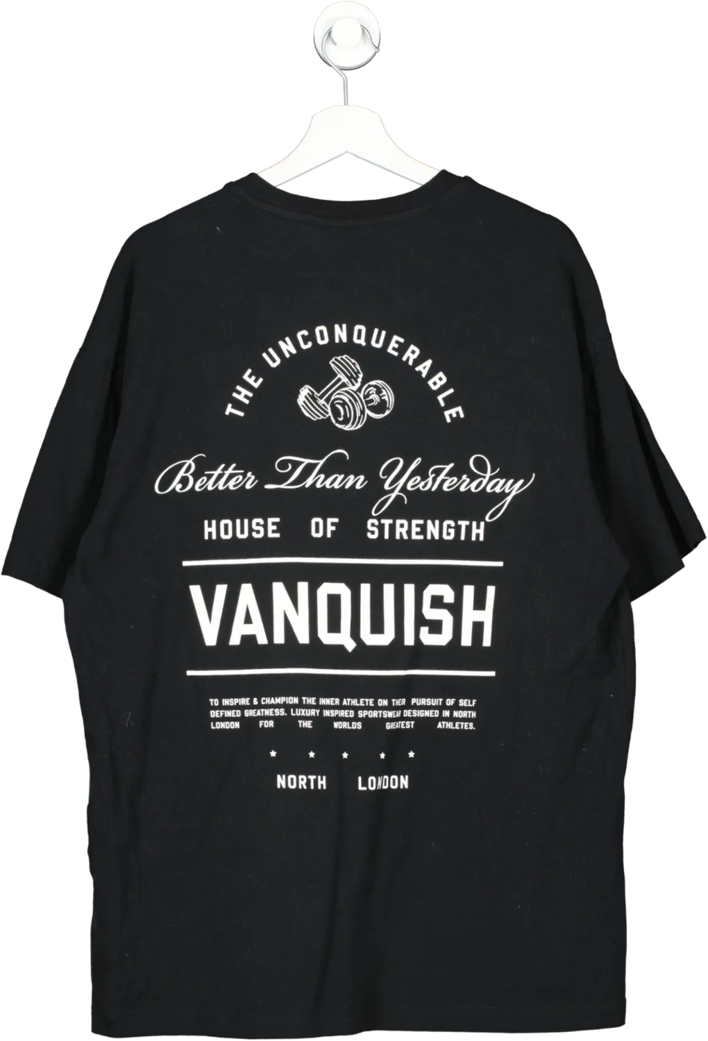 Vanquish Black The Unconquerable  Regular Fit T Shirt UK L