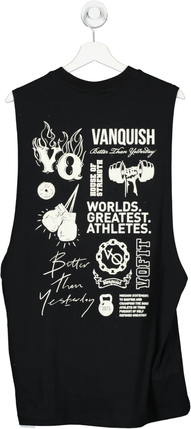 Vanquish Black Worlds Greatest Athletes Sleeveless T Shirt UK L