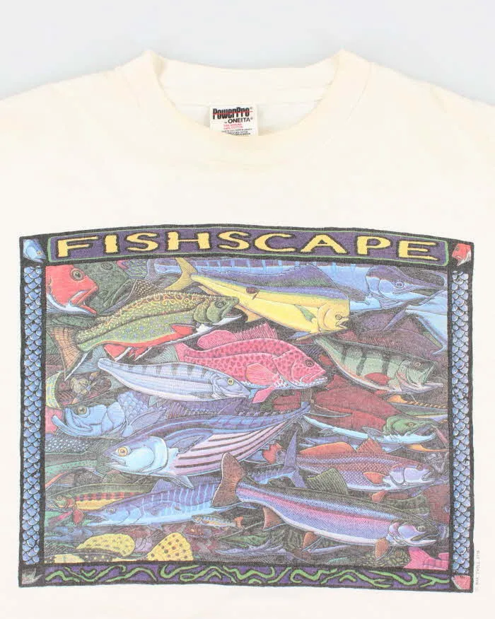 Vintage 90s PowerPro Fishscape T-Shirt - XL