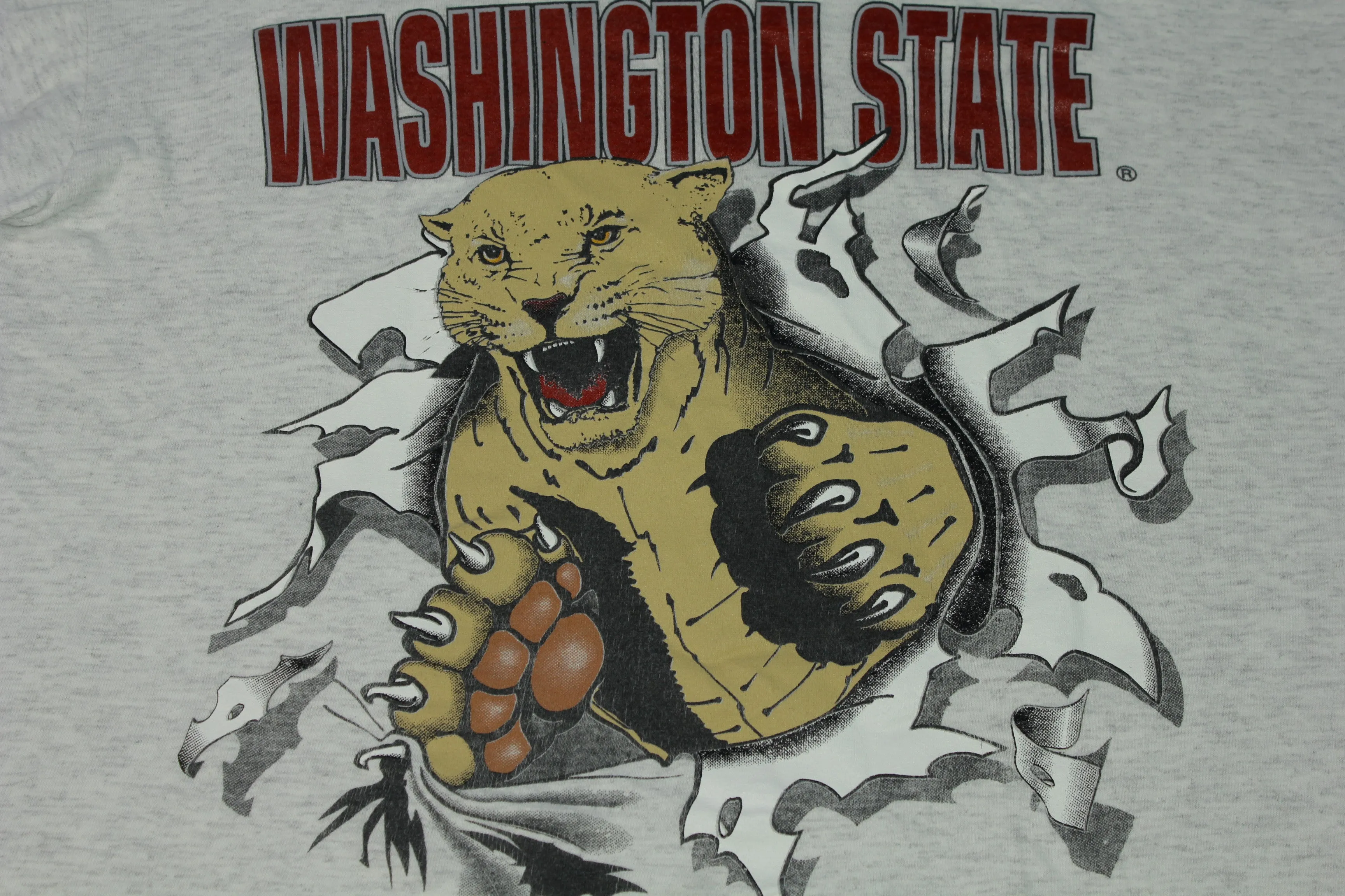 Washington State Cougars WSU Vintage 90's Nutmeg Mills Gold Tag Breakthrough T-Shirt