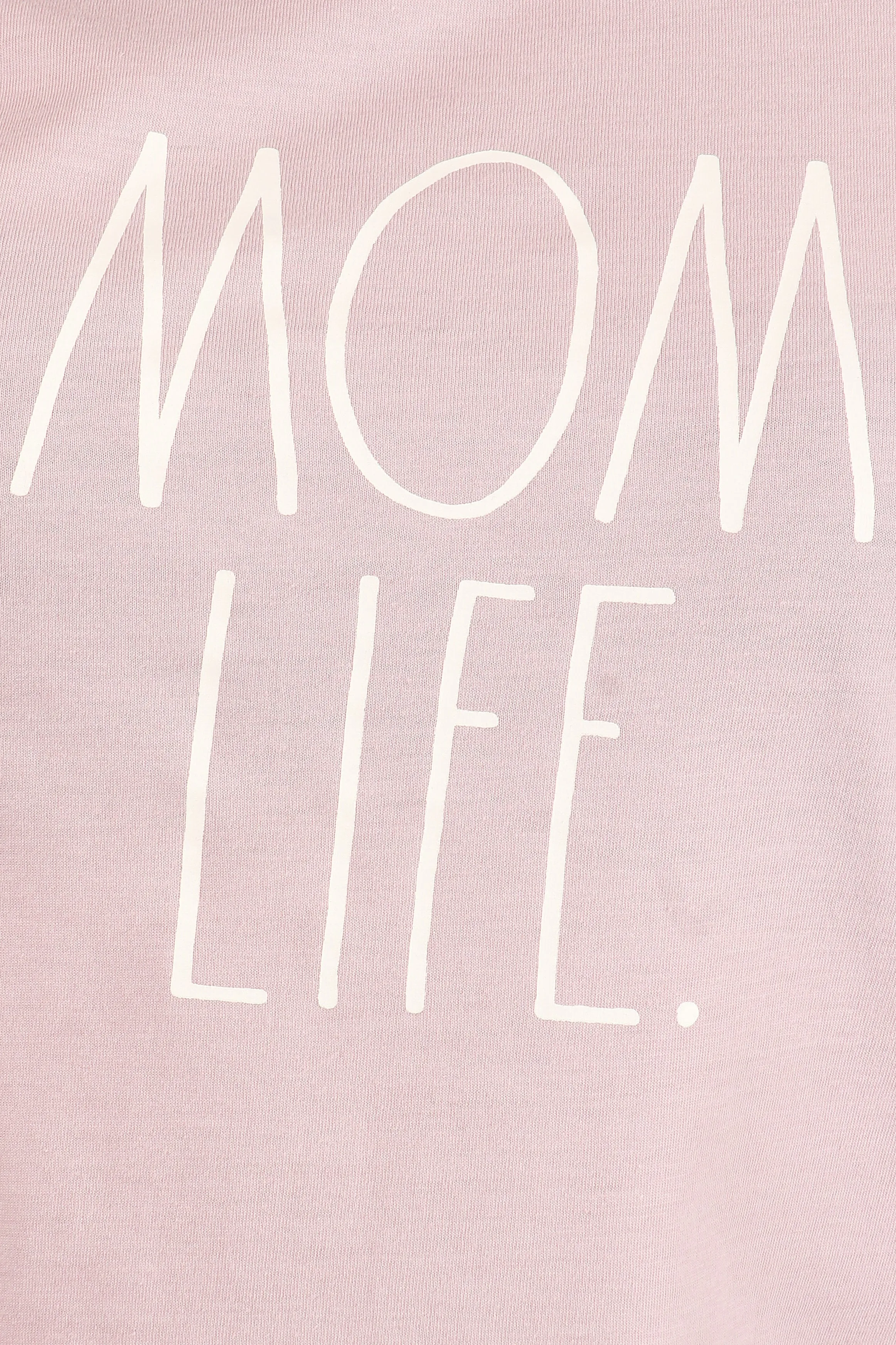 Women's "MOM LIFE" Short Sleeve Shirttail Hem T-Shirt